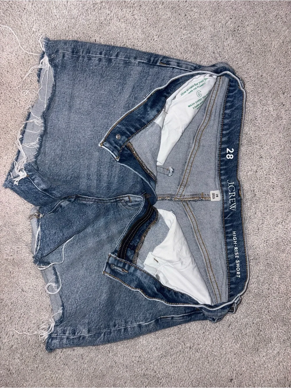 J.Crew High-Rise Distressed Denim Shorts | Size 28